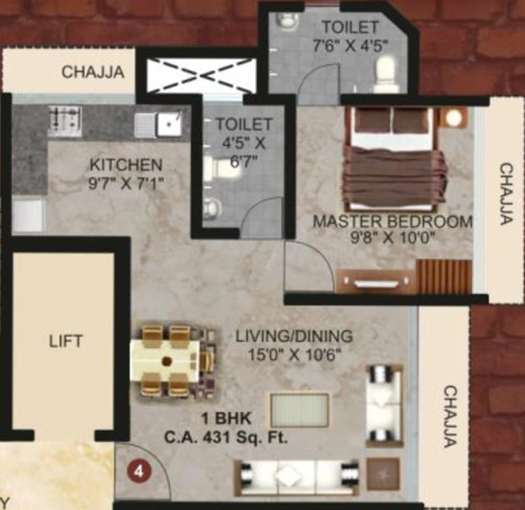 1 BHK Flat in Safal Sai in Chembur East, Mumbai - Image 489592