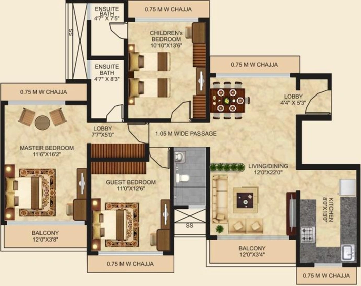 3 BHK Flat in Safal Sky in Chembur East, Mumbai - Image 489682