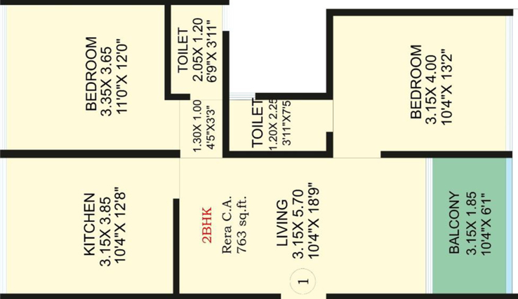 2 BHK Flat in Safal Golf Residences in Chembur East, Mumbai - Image 489721