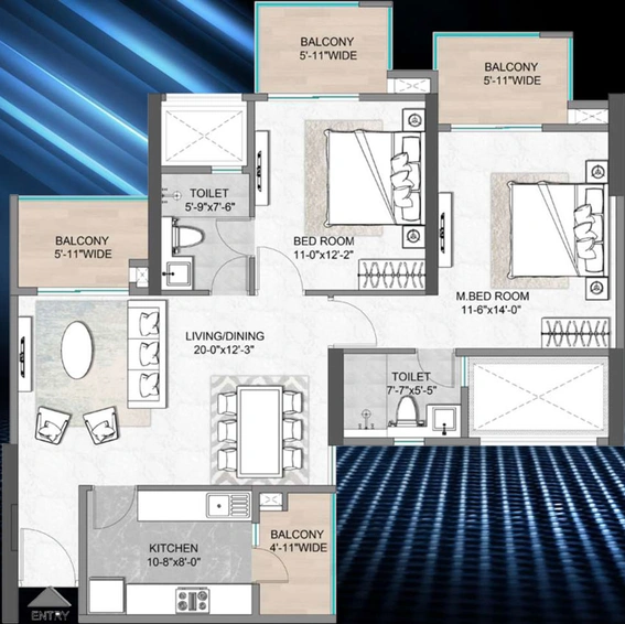 2 BHK Flat in M3M Skywalk in Sector 74, Gurgaon - Image 496549