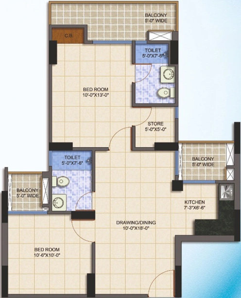 2 BHK Flat in SG Grand in Raj Nagar Extension, Ghaziabad - Image 680063