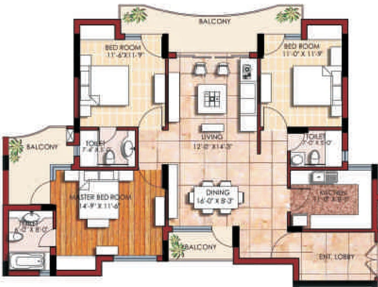 3 BHK Flat in SVP Gulmohur Greens in Mohan Nagar, Ghaziabad - Image 499146