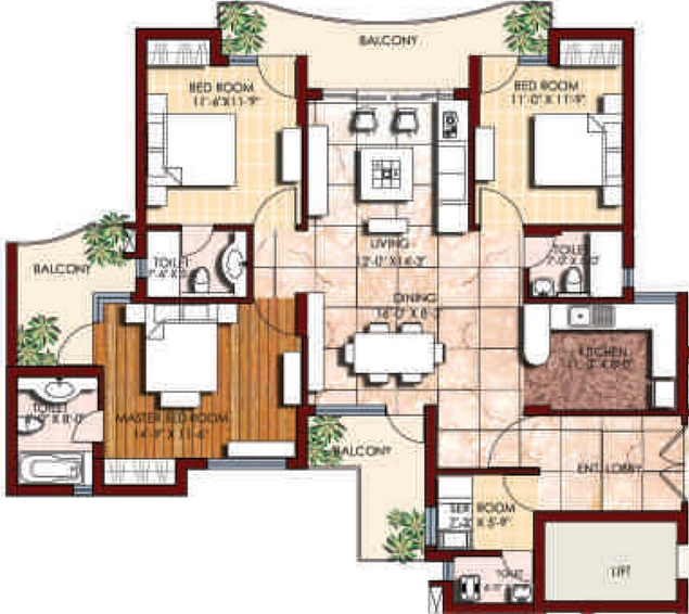 3 BHK Flat in SVP Gulmohur Greens in Mohan Nagar, Ghaziabad - Image 499147