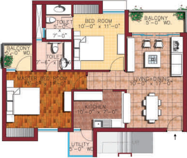2 BHK Flat in SVP Gulmohur Greens in Mohan Nagar, Ghaziabad - Image 499141