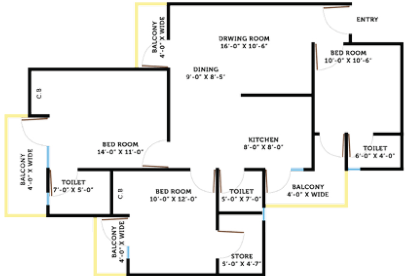 3 BHK Flat in Revanta Suryaa Homes in Dwarka, New Delhi - Image 450260