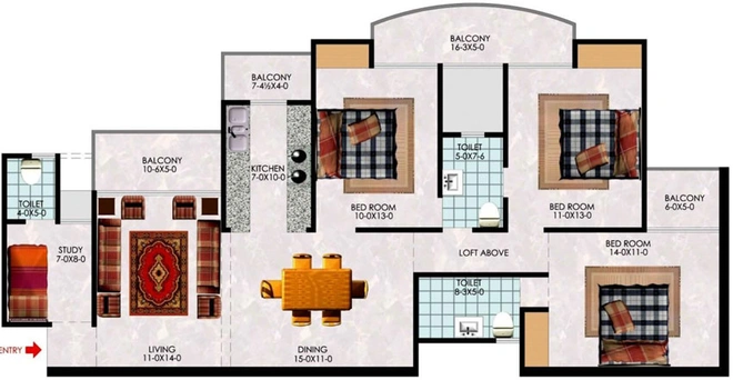 3 BHK Flat in Antriksh Sanskriti in Indirapuram, Ghaziabad - Image 499251