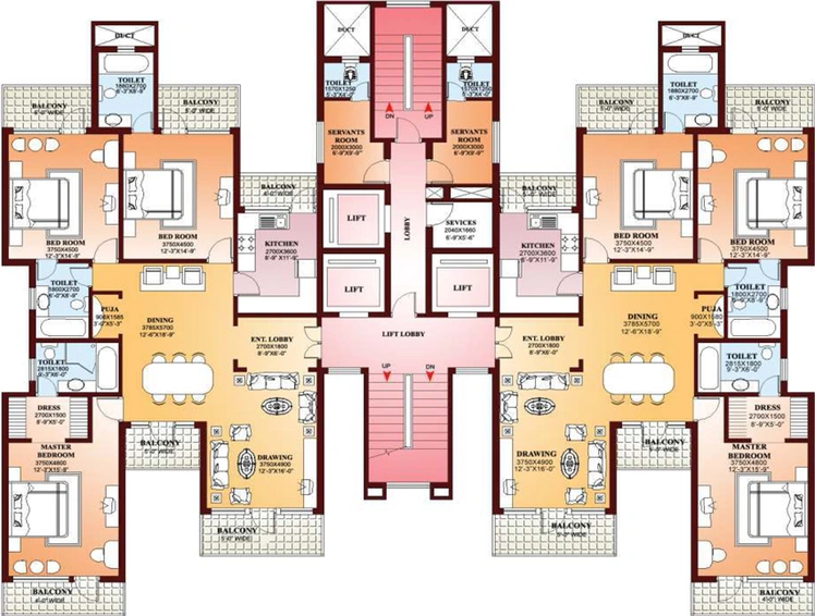 Floor Plan of Parsvnath La Tropicana in Civil Lines, New Delhi - Image 49981