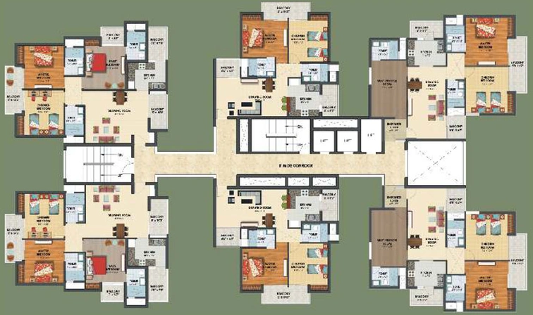 Floor Plan of Assotech The Nest in Crossings Republik, Ghaziabad - Image 50377