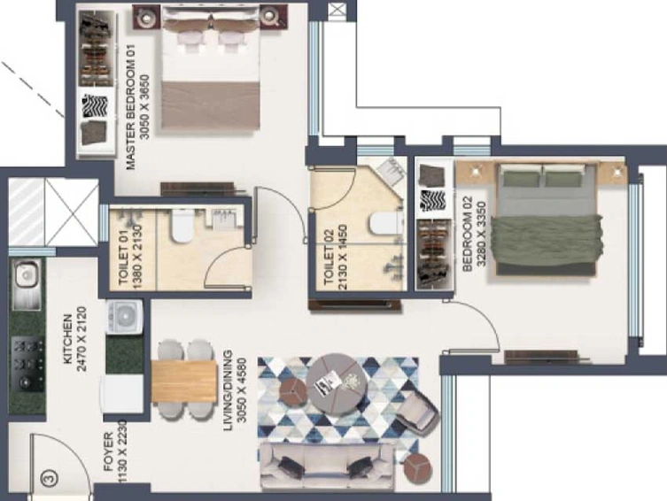 2 BHK Flat in Nahar Amaryllis in Chandivali, Mumbai - Image 424094