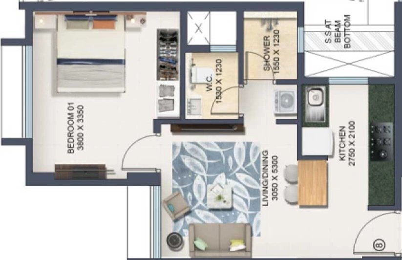 1 BHK Flat in Nahar Amaryllis in Chandivali, Mumbai - Image 424093