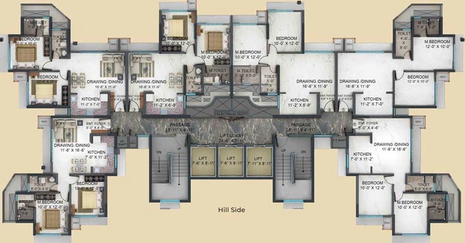 Floor Plan of Nahar Olivia in Chandivali, Mumbai - Image 12535