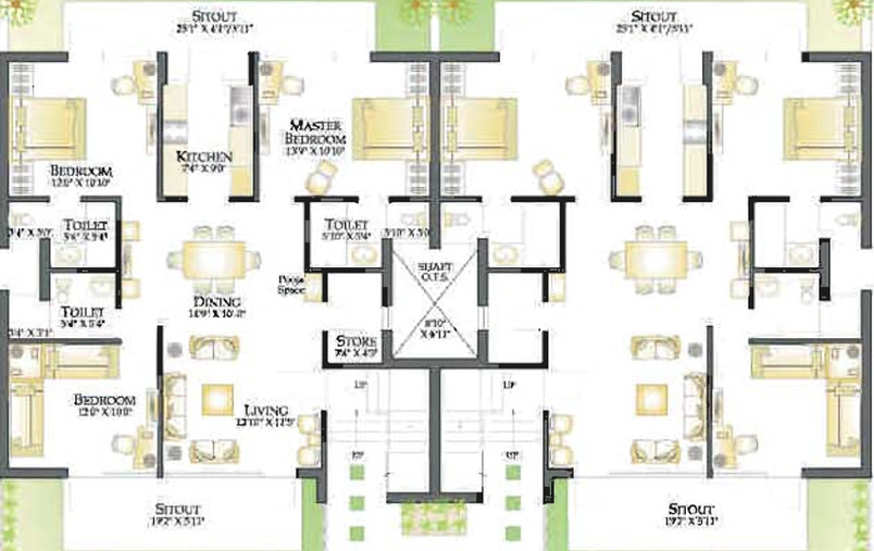 Floor Plan of RPS Palms in Sector 88, Faridabad - Image 56825
