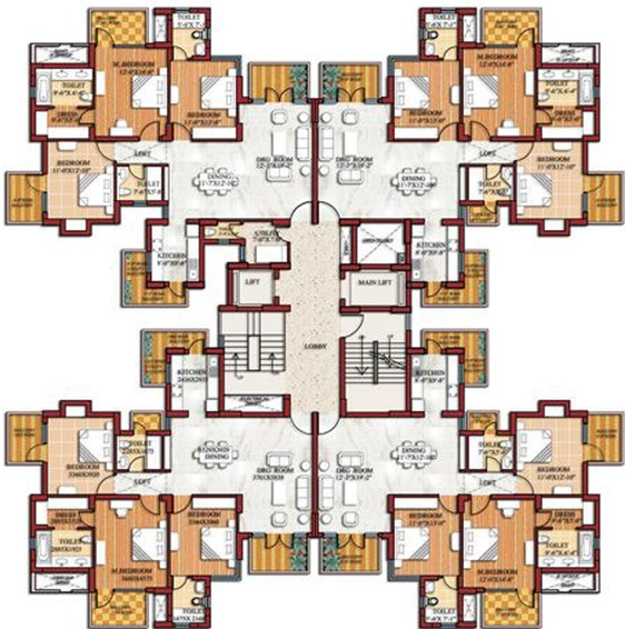 Floor Plan of SPR Imperial Estate in Sector 82, Faridabad - Image 49475