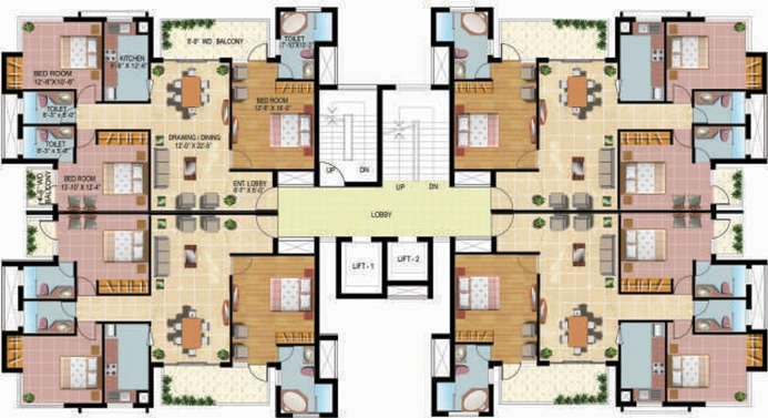 Floor Plan of Omaxe Spa Village in Sector 78, Faridabad - Image 2919