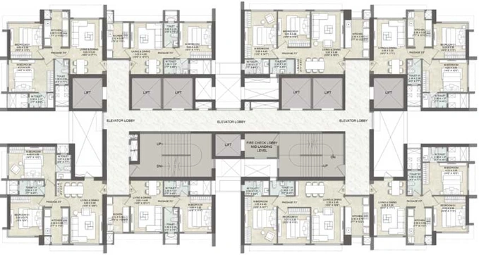 Floor Plan of Kalpataru Elegante in Kandivali East, Mumbai - Image 12590