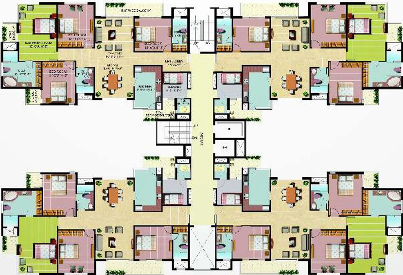 Floor Plan of Omaxe Heights in Sector 86, Faridabad - Image 49631
