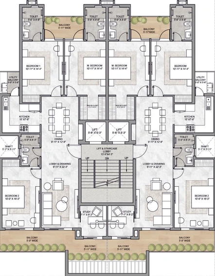 Floor Plan of Orchid IVY Floors in Sector 51, Gurgaon - Image 8278