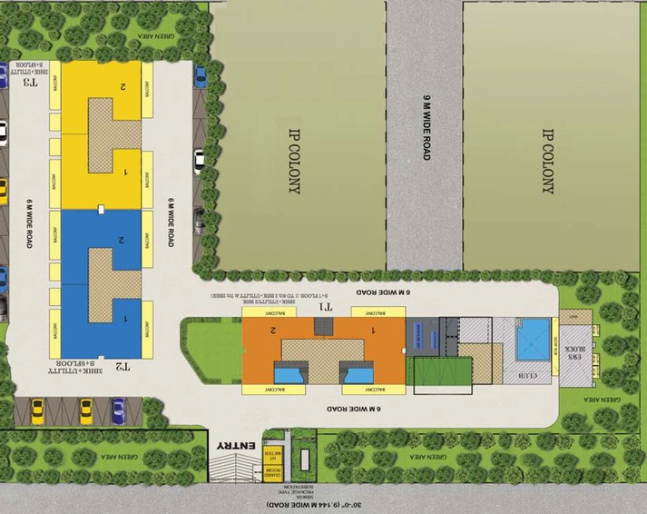 Master Plan of SLF Indraprastha Apartments 2 in Sector 30, Faridabad - Image 49672