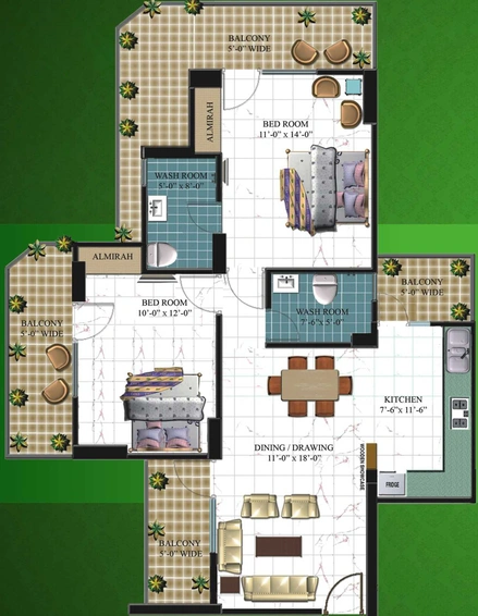 2 BHK Flat in Arocon Golf Ville in Crossings Republik, Ghaziabad - Image 318674