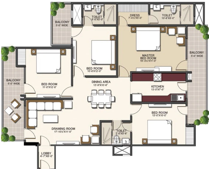 4 BHK Flat in Deepsons Atulya Heights in Vaishali, Ghaziabad - Image 318723