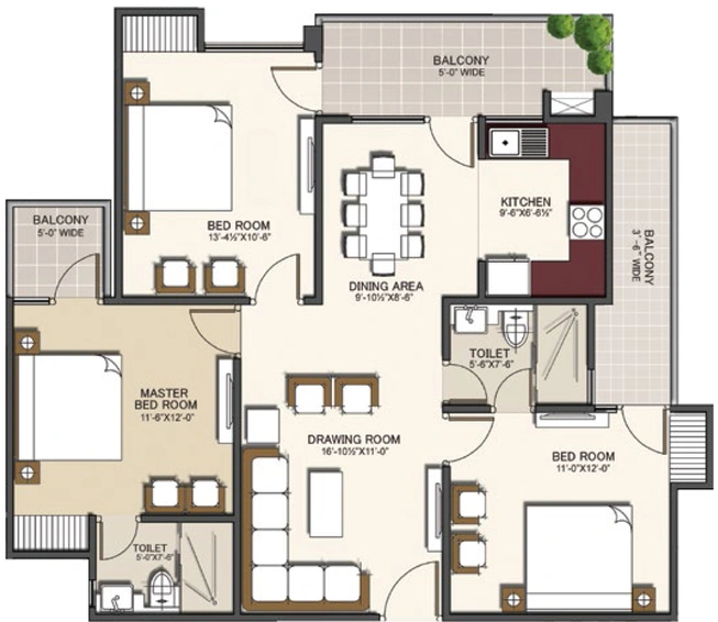 3 BHK Flat in Deepsons Atulya Heights in Vaishali, Ghaziabad - Image 318721
