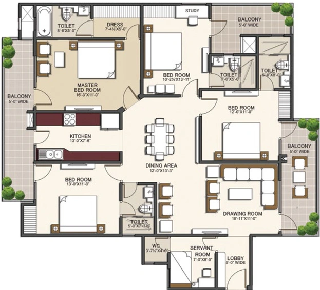 4 BHK Flat in Deepsons Atulya Heights in Vaishali, Ghaziabad - Image 318724