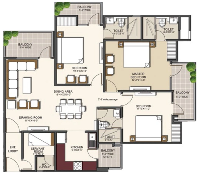 3 BHK Flat in Deepsons Atulya Heights in Vaishali, Ghaziabad - Image 318722