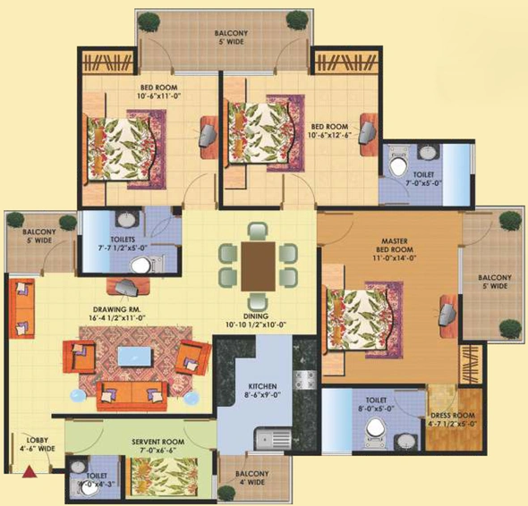 3 BHK Flat in SCC Sapphire in Raj Nagar Extension, Ghaziabad - Image 318903