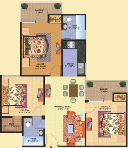 3 BHK Flat in SCC Sapphire in Raj Nagar Extension, Ghaziabad - Image 318900