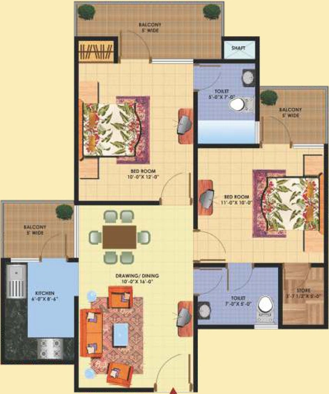 2 BHK Flat in SCC Sapphire in Raj Nagar Extension, Ghaziabad - Image 318899