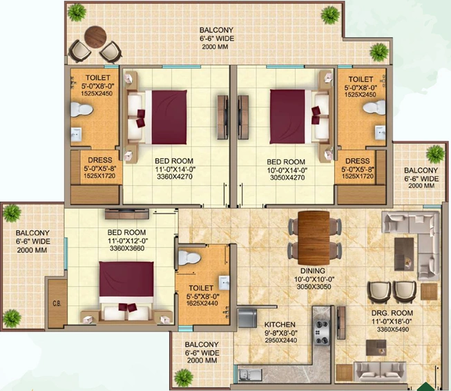 3 BHK Flat in Skardi Greens in NH 24, Ghaziabad - Image 659556