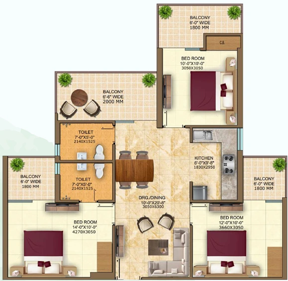 3 BHK Flat in Skardi Greens in NH 24, Ghaziabad - Image 659555