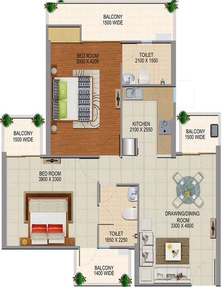 2 BHK Flat in Divyansh Onyx in NH 24, Ghaziabad - Image 660013
