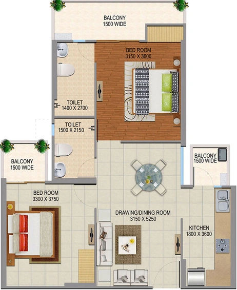 2 BHK Flat in Divyansh Onyx in NH 24, Ghaziabad - Image 660012