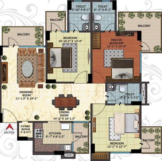 3 BHK Flat in Oxirich Avenue in Indirapuram, Ghaziabad - Image 499482