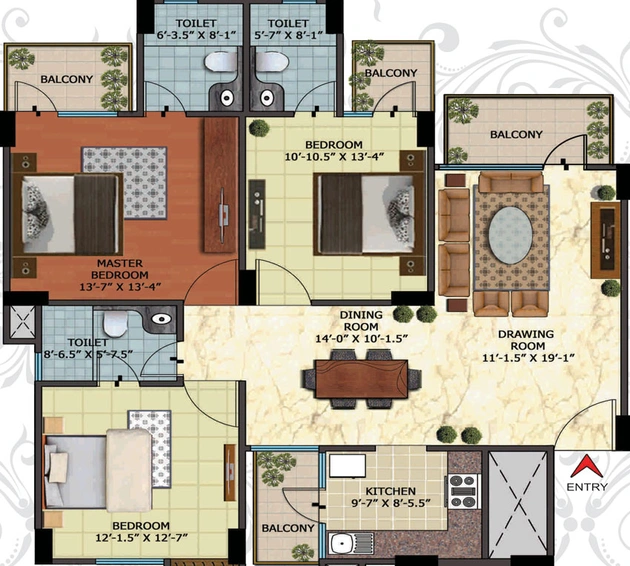 3 BHK Flat in Oxirich Avenue in Indirapuram, Ghaziabad - Image 499481