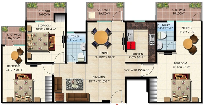 3 BHK Flat in Milan Earth in Raj Nagar Extension, Ghaziabad - Image 499548