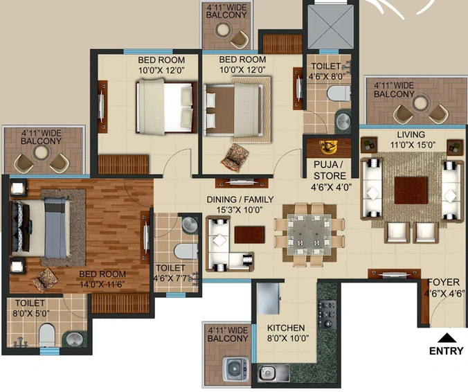 3 BHK Flat in Prateek Grand City in Siddhartha Vihar, Ghaziabad - Image 579214