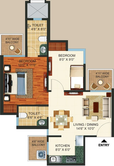 2 BHK Flat in Prateek Grand City in Siddhartha Vihar, Ghaziabad - Image 579210