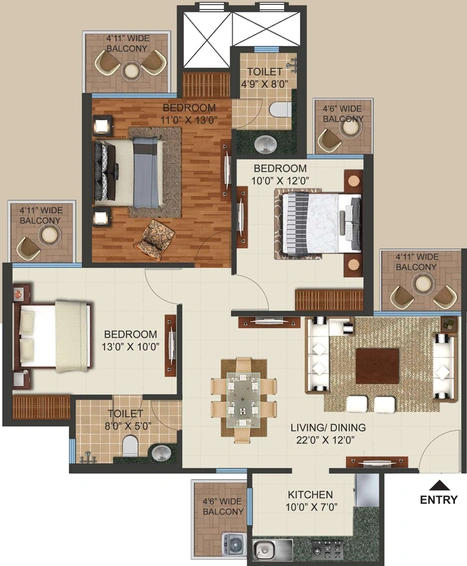 3 BHK Flat in Prateek Grand City in Siddhartha Vihar, Ghaziabad - Image 579213