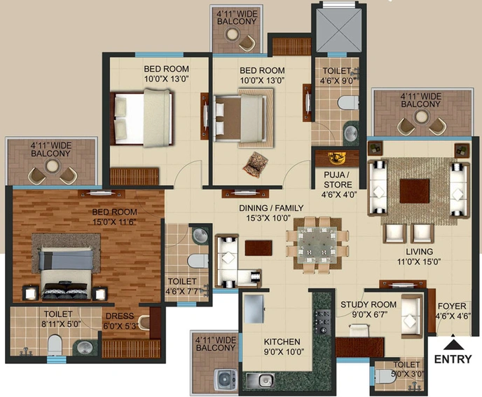 3 BHK Flat in Prateek Grand City in Siddhartha Vihar, Ghaziabad - Image 579215