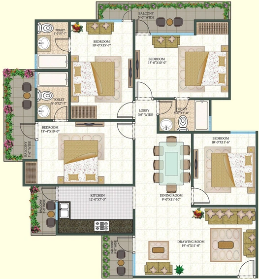 4 BHK Flat in MR Shalimar City in Pasonda, Ghaziabad - Image 499560
