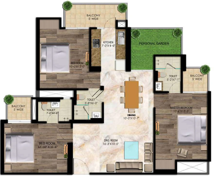 3 BHK Flat in T Homes in Siddhartha Vihar, Ghaziabad - Image 319333