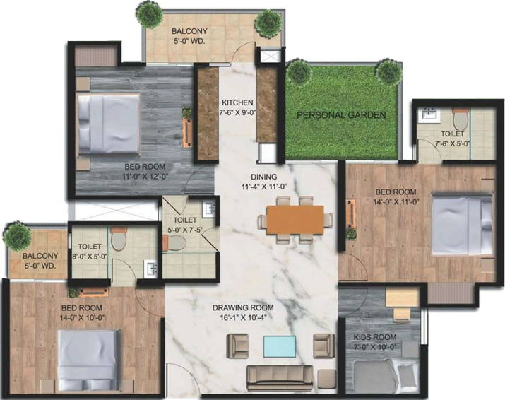 3 BHK Flat in T Homes in Siddhartha Vihar, Ghaziabad - Image 319334