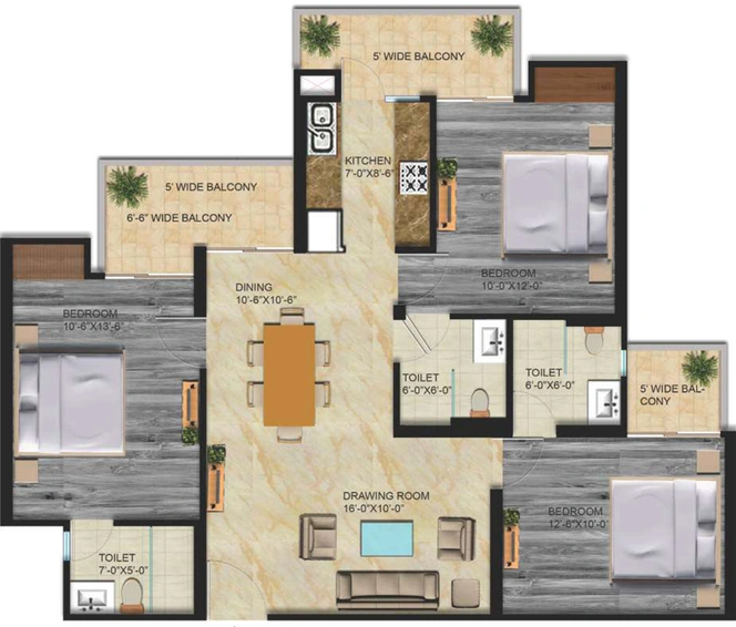 3 BHK Flat in T Homes in Siddhartha Vihar, Ghaziabad - Image 319332