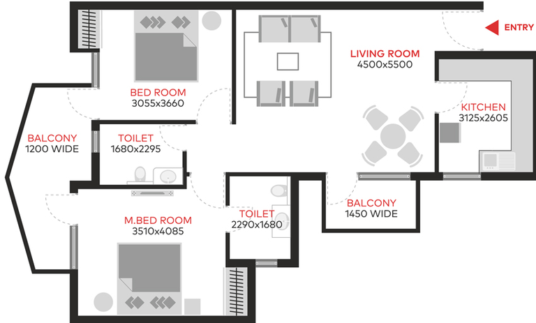 2 BHK Flat in Tarc Maceo in Sector 91, Gurgaon - Image 639804