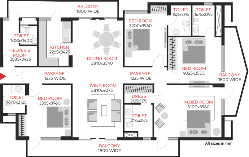 3 BHK Flat in Tarc Maceo in Sector 91, Gurgaon - Image 639808