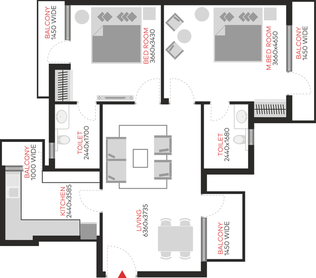2 BHK Flat in Tarc Maceo in Sector 91, Gurgaon - Image 639805