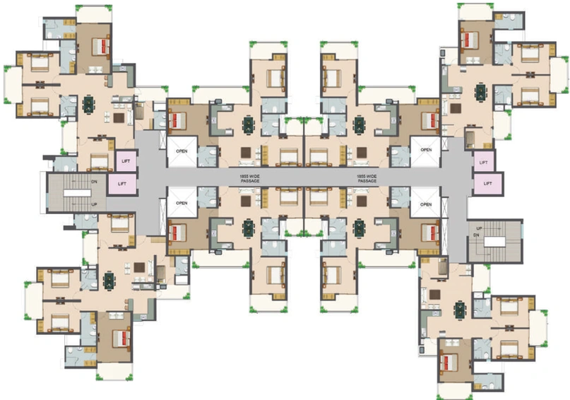 Floor Plan of Ajnara Fragrance in Raj Nagar Extension, Ghaziabad - Image 2896