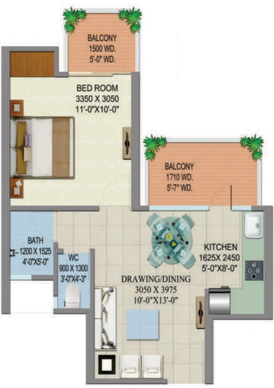1 BHK Flat in Paras Klassic Homz in Raj Nagar Extension, Ghaziabad - Image 319494